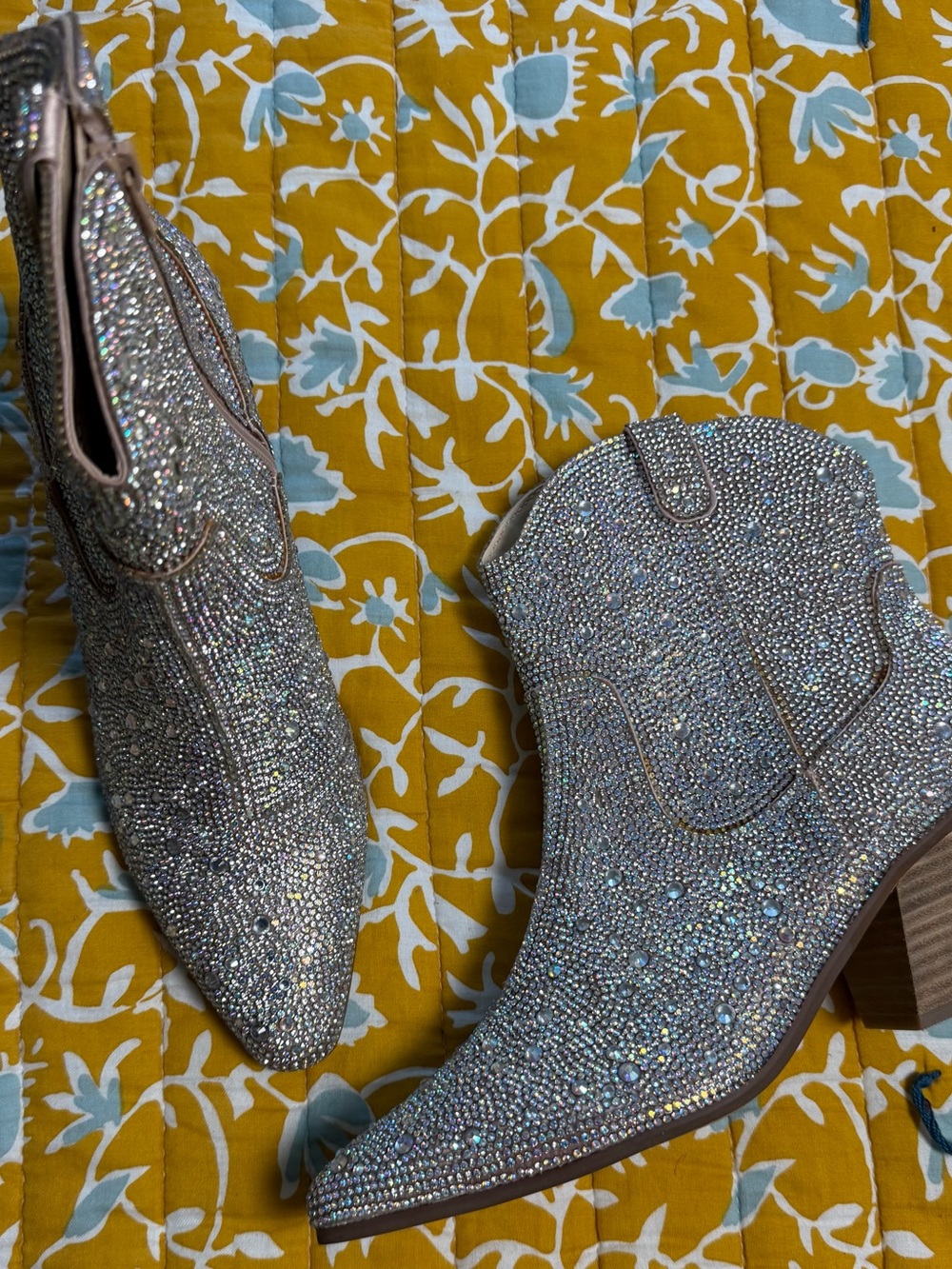 Matisse Harlow Silver Crystal Embellished Ankle Boots